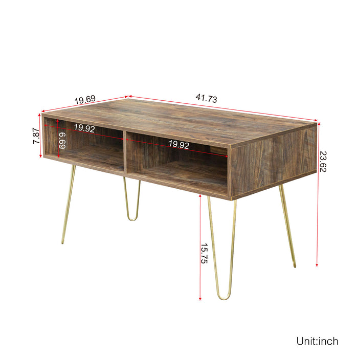 Modern Design TV stand stable Metal Legs with 2 open shelves to put TV, DVD, router, books, and small ornaments,Espresso
