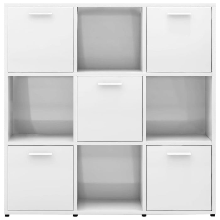 Book Cabinet High Gloss White 35.4"x11.8"x35.4" Chipboard