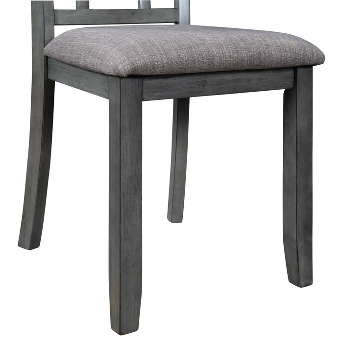 6 Piece Wooden Dining Table set, Kitchen Table set with 4 Chairs and Bench, Farmhouse Rustic Style,Antique Graywash