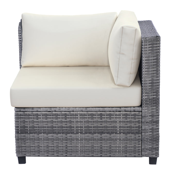 7 Piece Rattan Sectional Seating Group with Cushions, Outdoor Ratten Sofa NEW!