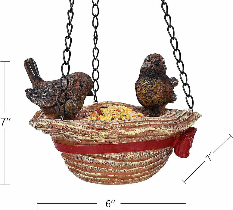 Hanging Tray Hat Shape Statue Wild BirdTree Decor Bird Feeder