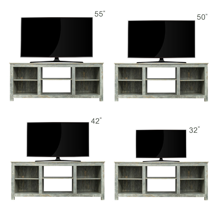 Living room TV stand furniture with 4 storage compartments and 1 shelf cabinet, high-quality particle board