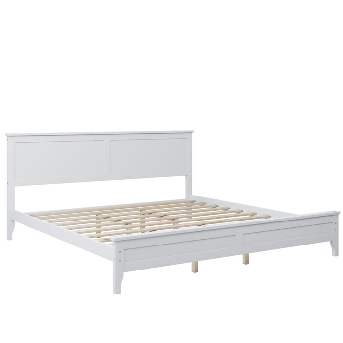 Modern Solid Wood King Platform Bed