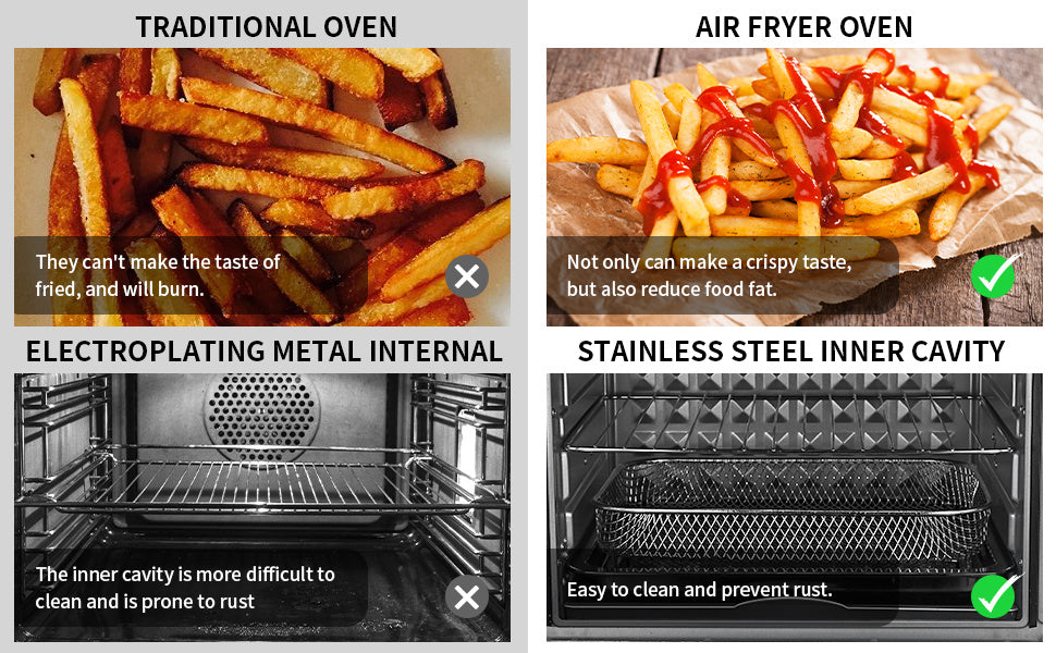 Toaster Oven Air Fryer Combo, Countertop Convection Oven ,4 Accessories & Recipes,Stainless Steel