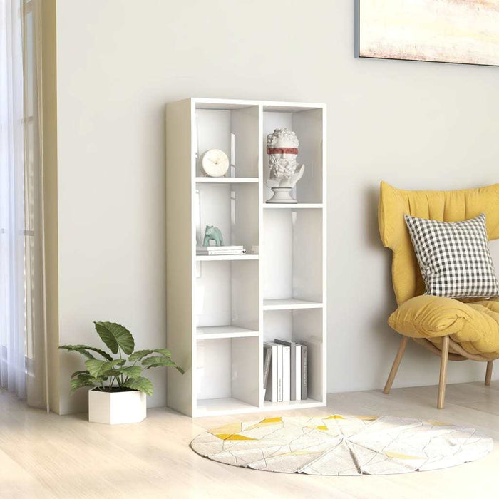 Book Cabinet High Gloss White 19.7"x9.8"x41.7"