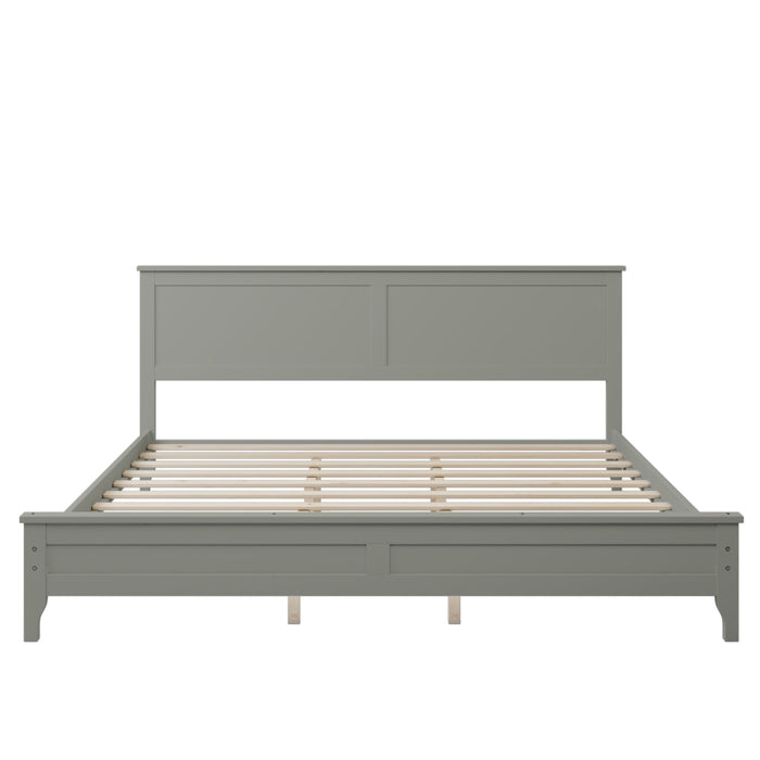 Modern Solid Wood King Platform Bed