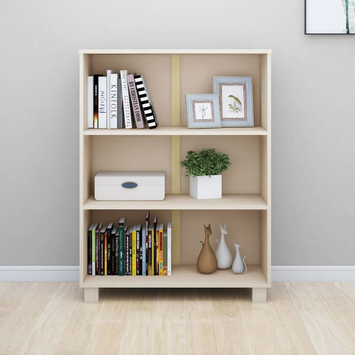 Book Cabinet Honey Brown 33.5"x13.8"x13.8" Solid Wood Pine