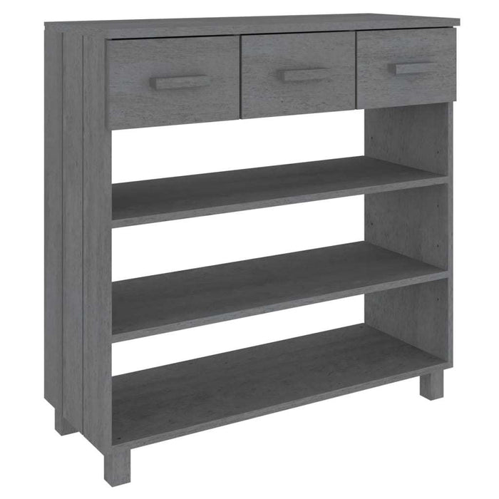 Toplan Console Table Dark Gray 35.4"x13.8"x35.4" Solid Wood Pine