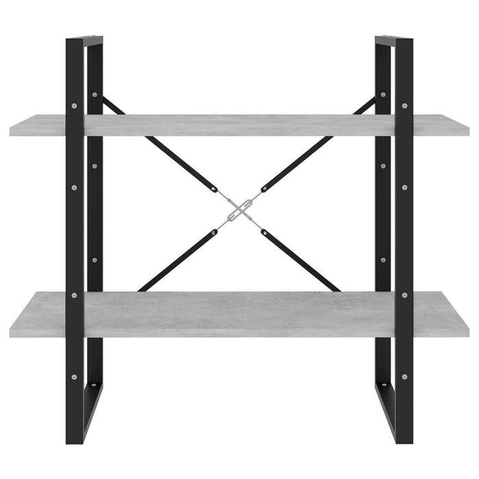2-Tier Book Cabinet Concrete Gray 31.5"x11.8"x27.6" Chipboard