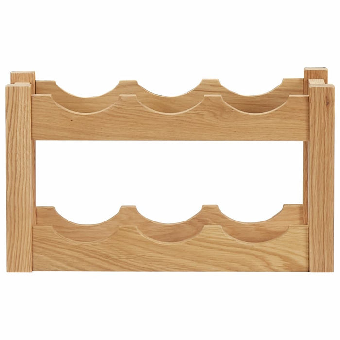 Simple Wine Rack for 6 Bottles Solid Oak Wood