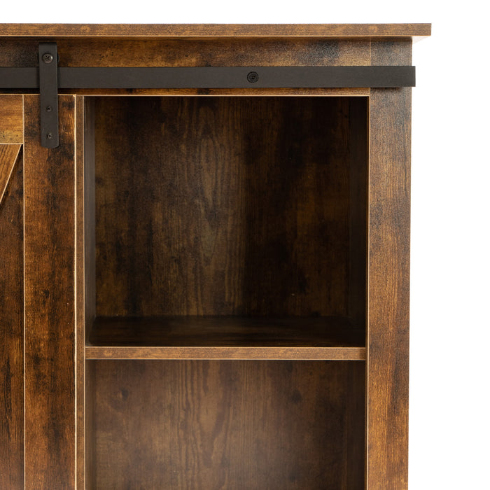 Buffet & Sideboard with Sliding Barn Door Multi-functional Storage Cabinet For Farmhouse
