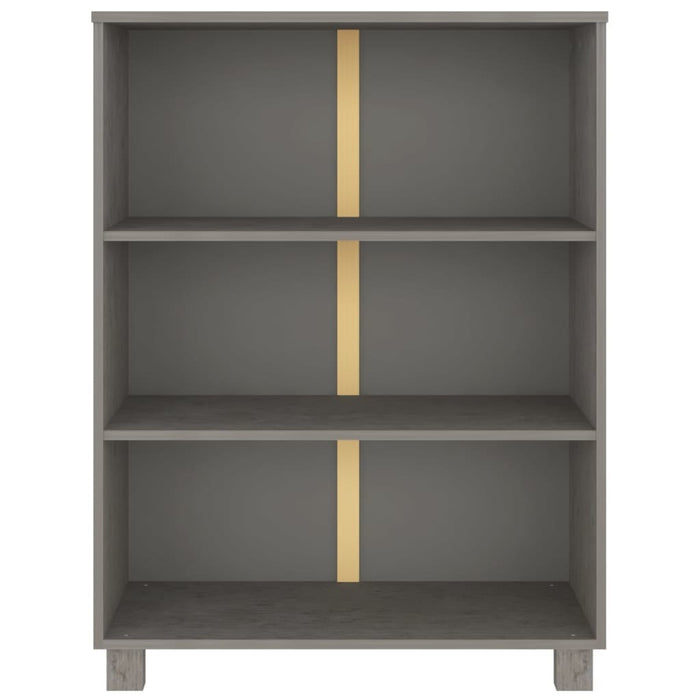 Book Cabinet Light Gray 33.5"x13.8"x13.8" Solid Wood Pine