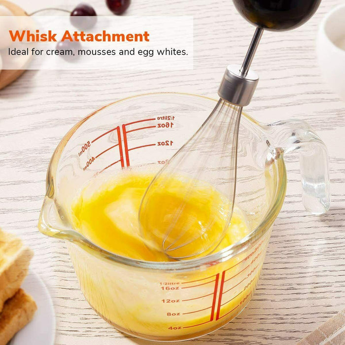 Hand Blender 500W 5-in-1 Multifunctional Electric Immersion Blender 8 Variable speed Stick Batidora Emersion Mixer, 600ml Mixing Beaker, 860ml Food Processor, Chopper, Whisk Attachment, BPA Free 5 Cor