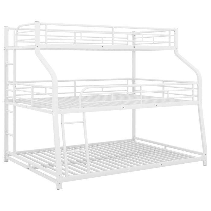 Simple Durable Bunk Bed with Long and Short Ladder and Guardrails