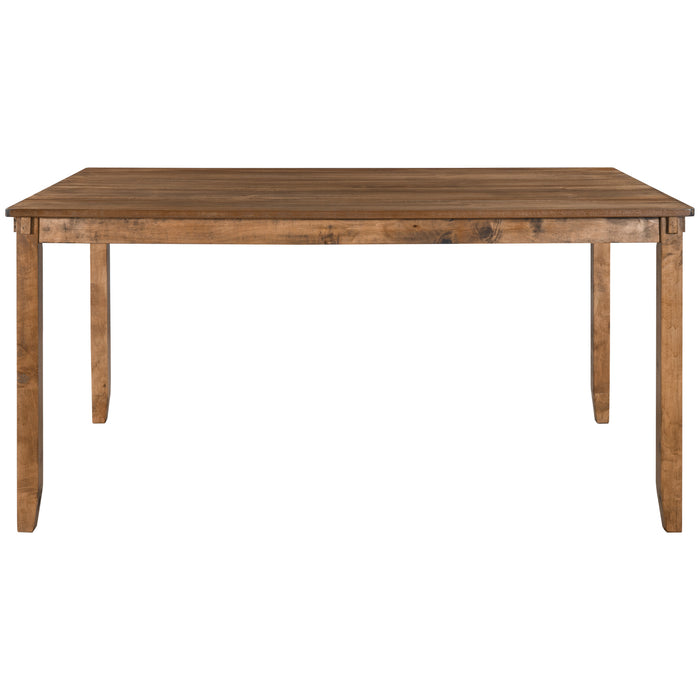 6-Piece Kitchen Dining Table Set Wooden Rectangular Dining Table, 4 Fabric Chairs and Bench Family Furniture