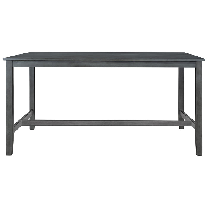 6 Piece Wooden Dining Table set, Kitchen Table set with 4 Chairs and Bench, Farmhouse Rustic Style,Antique Graywash