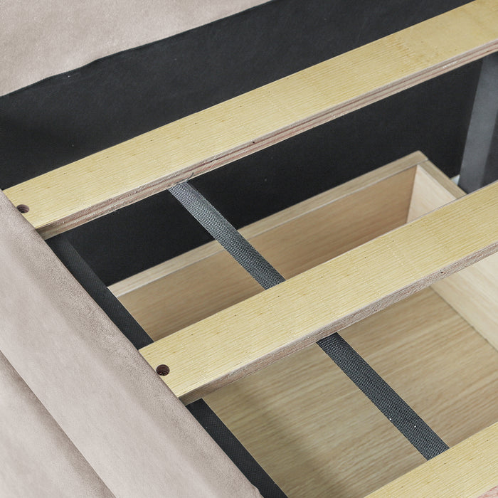 New Space Upholstered daybed Twin Size with Two Drawers and Wood Slat Suppot