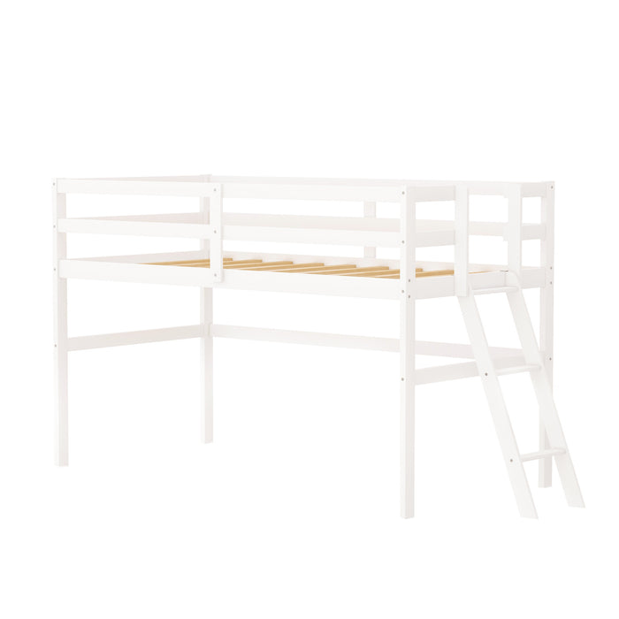 Twin Size Low Loft Bed with Ladder