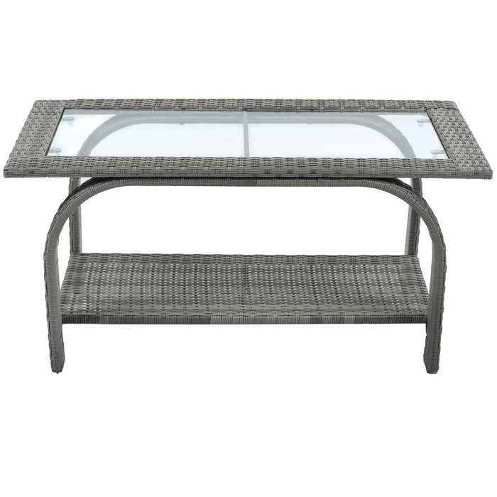 4-Piece Outdoor Patio Sectional Rattan Sofa Set,All-Weather PE Wicker Conversation Set