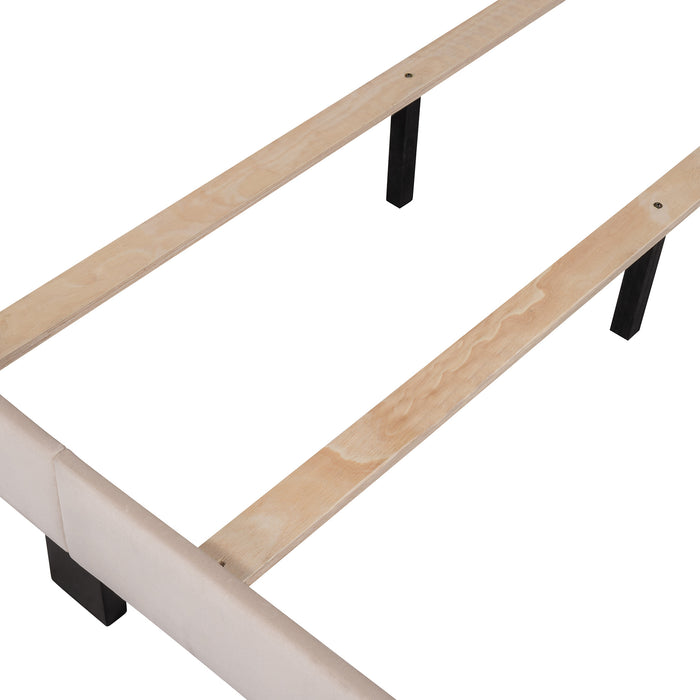 New Space Queen Size Velvet Upholstered Platform Bed