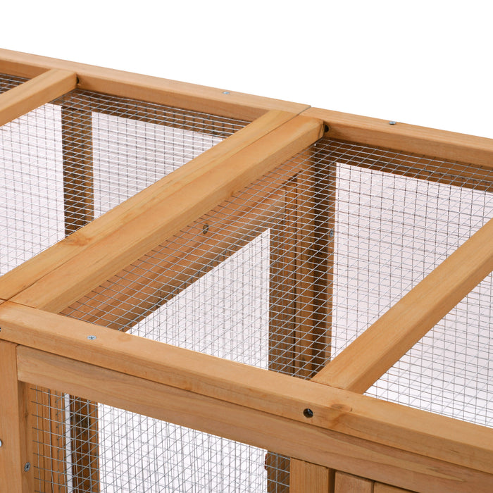 Natural Gray Large Outdoor Wooden Chicken Coop Rabbit Hutch