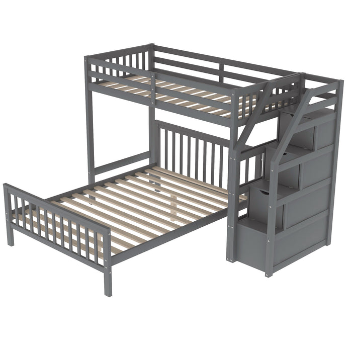 Sleep Crafters Gregorys Twin over Full Loft Bed with Staircase