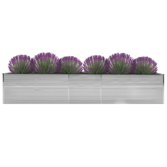 Garden Raised Bed Galvanized Steel 157.5"x31.5"x17.7" Gray
