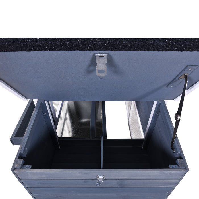 Natural Gray Large Outdoor Wooden Chicken Coop Rabbit Hutch