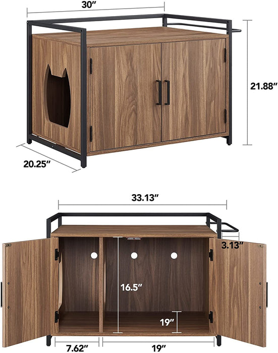 GOOD & GRACIOUS Hidden Cat Litter Box Furniture with Ventilation and Bench Seat