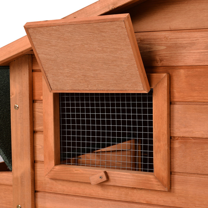 Wood Chicken Coop for 2-3 Chickens, Small Animal Cage Bunny Hutch with Removable Tray and Ramp (Natural,53inch)