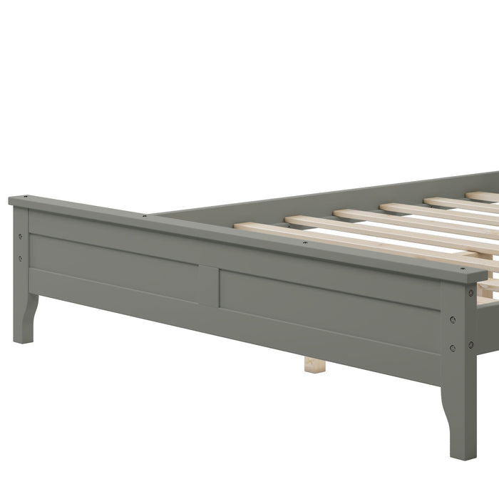 Modern White Solid Wood Full Platform Bed