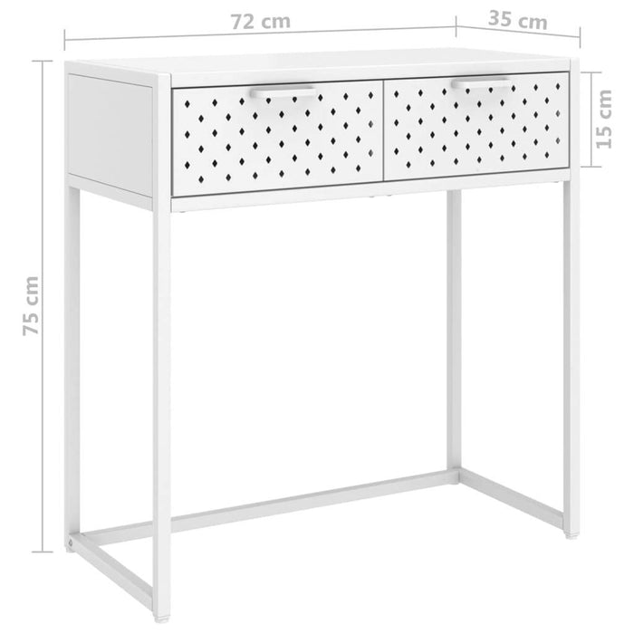 Classic Console Table White 28.3"x13.8"x29.5" Steel