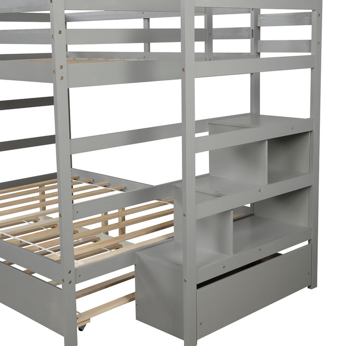 Simple Living Full over Full Bunk Bed with Twin Size Trundle