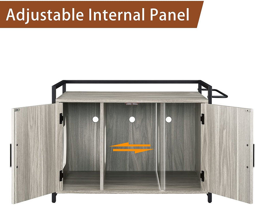 GOOD & GRACIOUS Hidden Cat Litter Box Furniture with Ventilation and Bench Seat