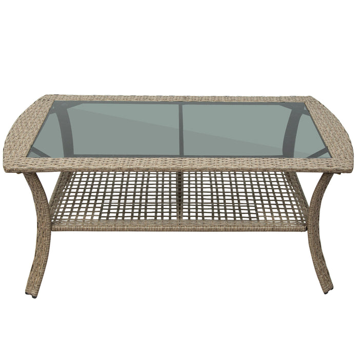 4 Piece Rattan Sofa Seating Group with Cushions, Outdoor Ratten sofa