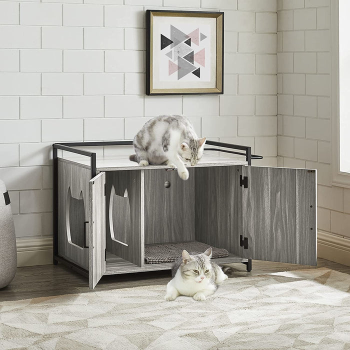 GOOD & GRACIOUS Hidden Cat Litter Box Furniture with Ventilation and Bench Seat