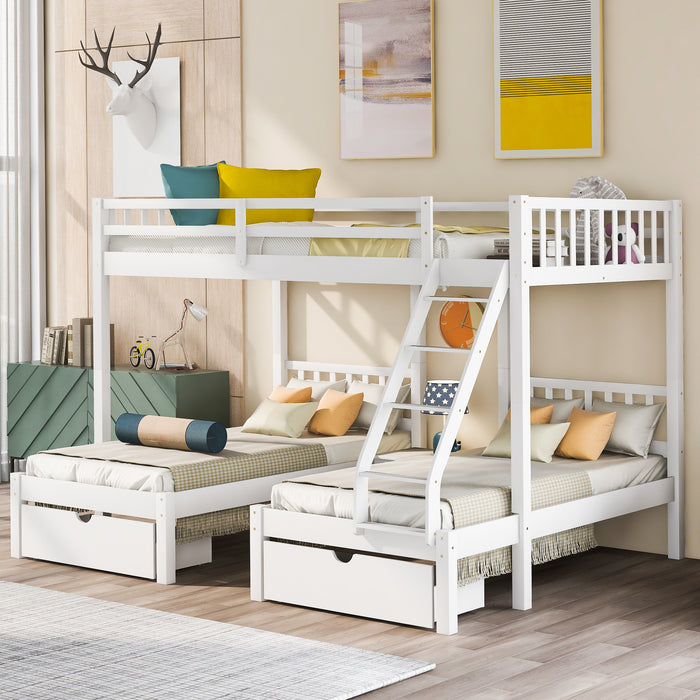 MyRoom Full Over Twin & Twin Wooden Bunk Bed
