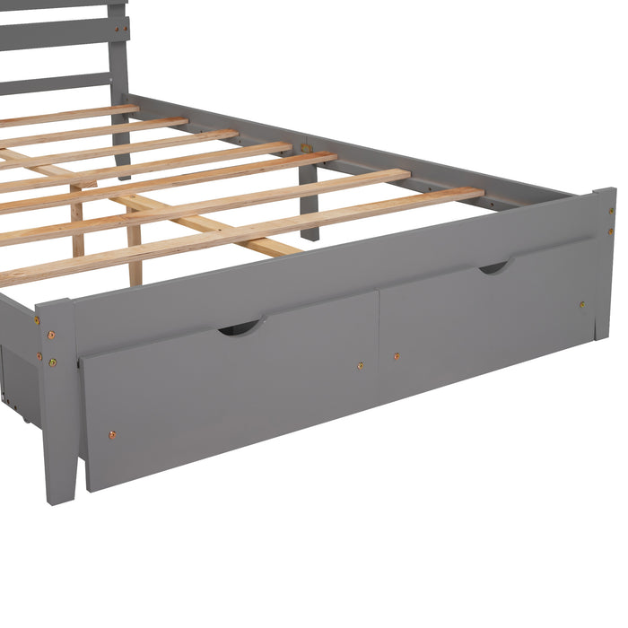Queen Size Platform Bed with Drawers