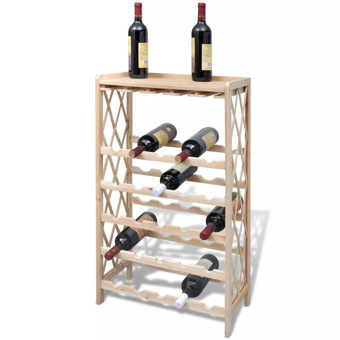 Solid Fir Wood Wine Rack for 25 Bottles