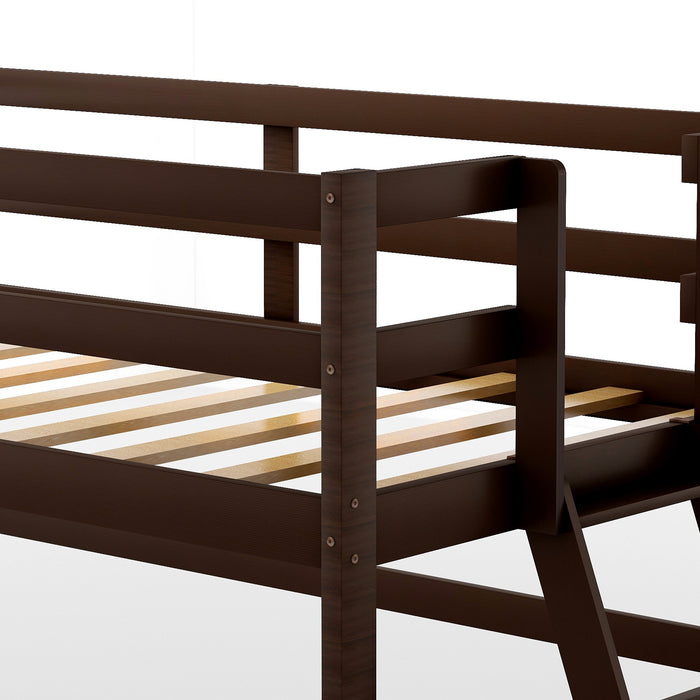 Twin Size Low Loft Bed with Ladder