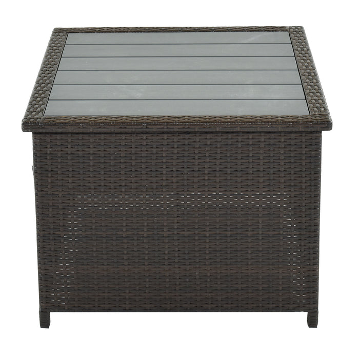 9 Piece Rattan Sectional Seating Group with Cushions and Ottoman, Patio Furniture Sets, Outdoor Wicker Sectional