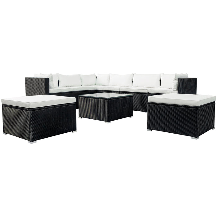 9-piece Outdoor Patio PE Wicker Rattan conversation Sectional Sofa sets