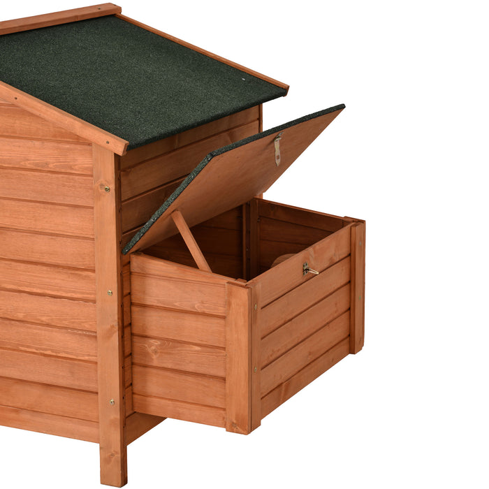 Wood Chicken Coop for 2-3 Chickens, Small Animal Cage Bunny Hutch with Removable Tray and Ramp (Natural,53inch)
