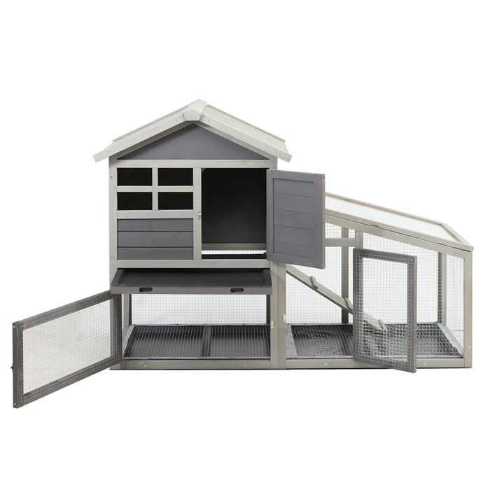 Rabbit Hutch Indoor and Outdoor Rabbit Removable Bottom Wire Mesh