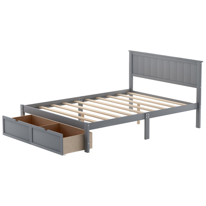 Higgins Full Size Platform Bed with Under Bed Drawers