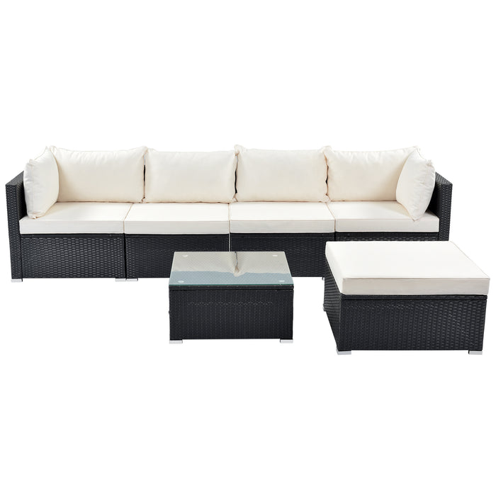 6-Piece Simple Living PE Rattan Wicker Patio Furniture