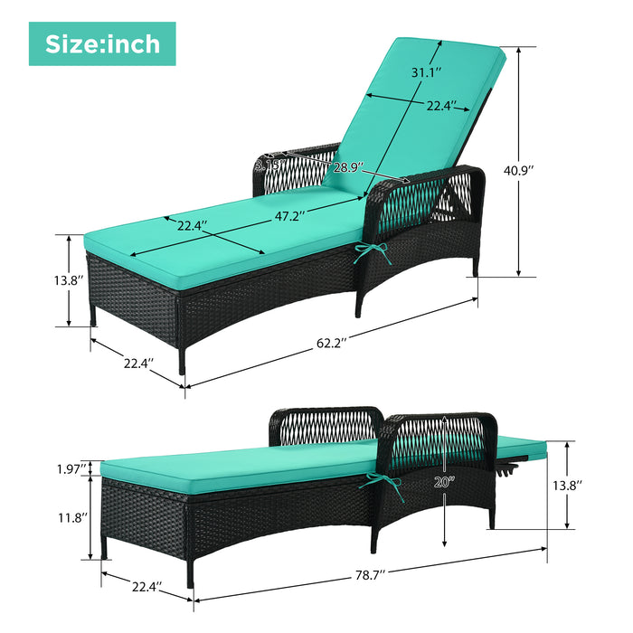 Outdoor patio pool PE rattan wicker chair wicker sun lounger