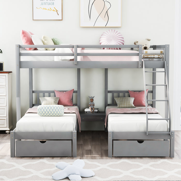 MyRoom Full Over Twin & Twin Wooden Bunk Bed