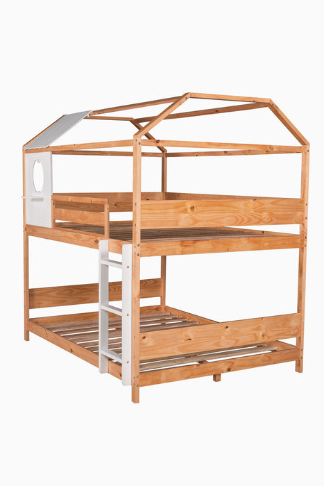 Dormir Full Over Full Size House Bunk Bed with Window