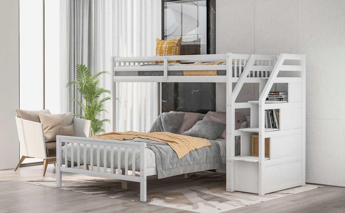 Sleep Crafters Gregorys Twin over Full Loft Bed with Staircase